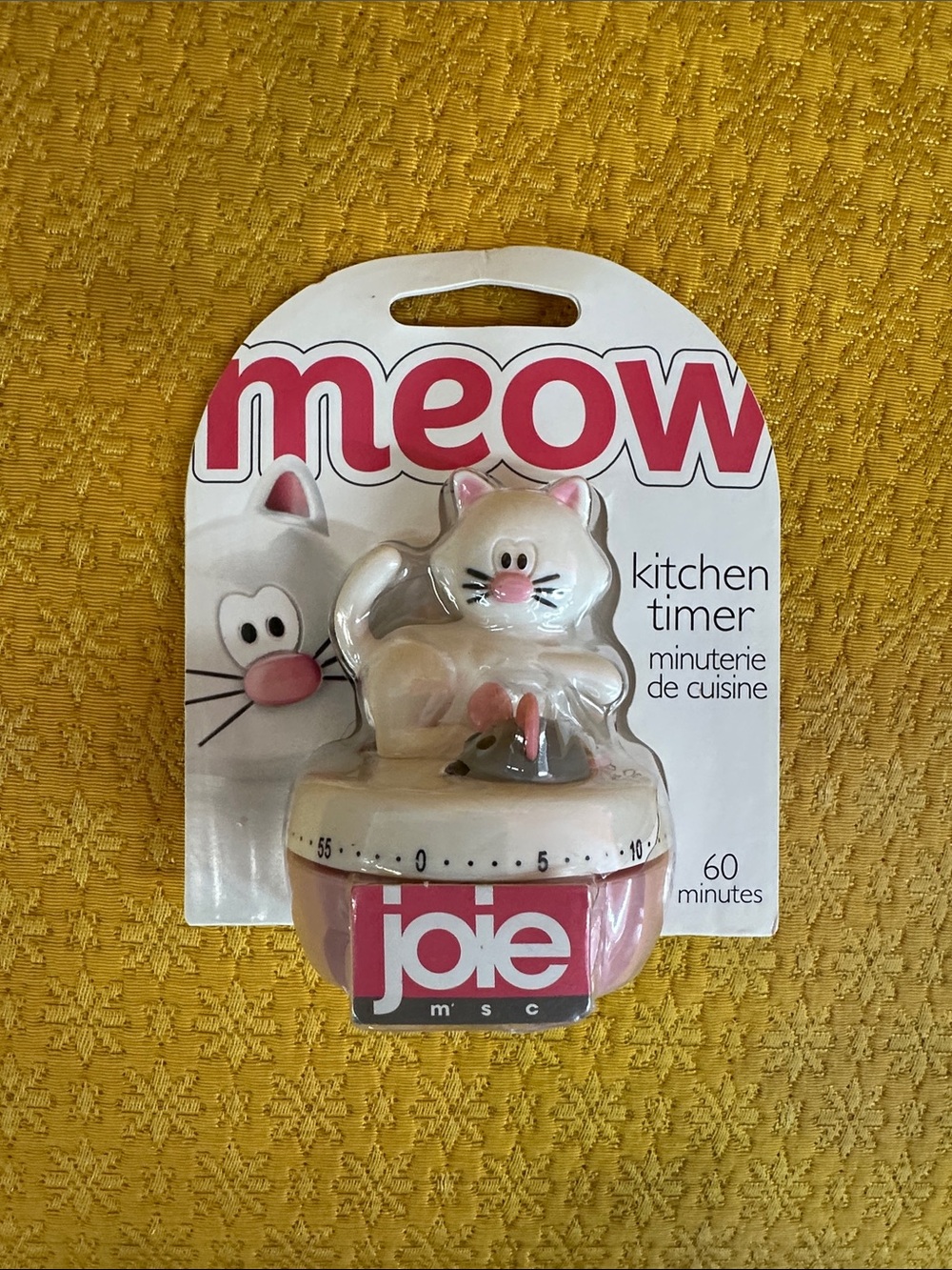 Joie Pink and White Meow Cat Kitchen Timer
